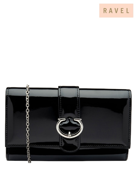 Black - Ravel Clutch Bag With Chain
