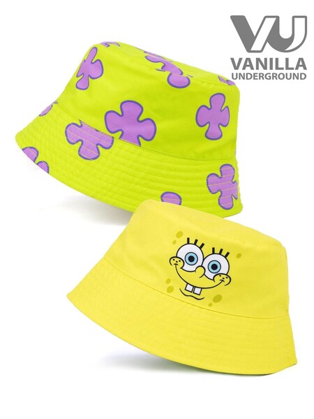 Vanilla Underground Yellow Spongebob Licensing Reversible Bucket Kids Hat (710800) | AED71