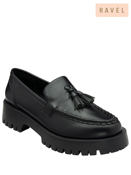Black - Ravel Cleated Sole Loafers