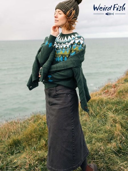 Black - Weird Fish Juda Denim Skirt