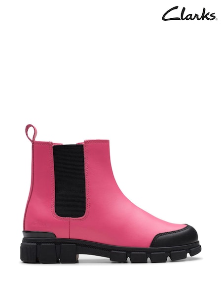 Roz deschis - Ghete Chelsea Evyn impermeabile din piele Clarks (711953) | 242 LEI - 250 LEI