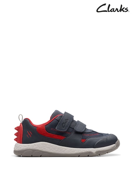 Clarks Blue Wide Fit (G) Steggy Tail Kids Shoes (711963) | €66 - €72