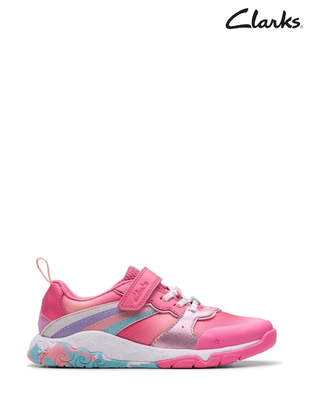 Clarks Pink Standard Fit (F) Tidal Star Trainers (712197) | €61 - €66