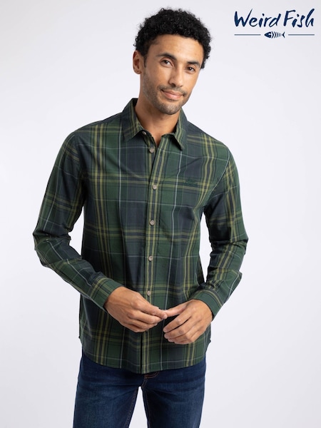 綠色 - Regular Weird Fish Lando Long Sleeve Check Shirt