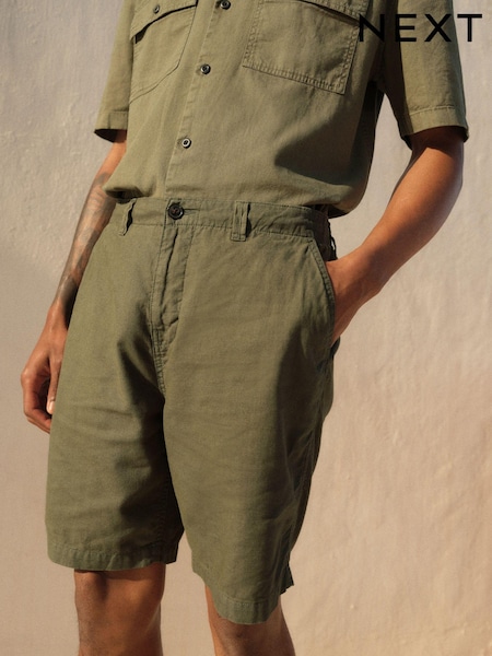 Green Linen Blend Chino Shorts (712575) | €12.50