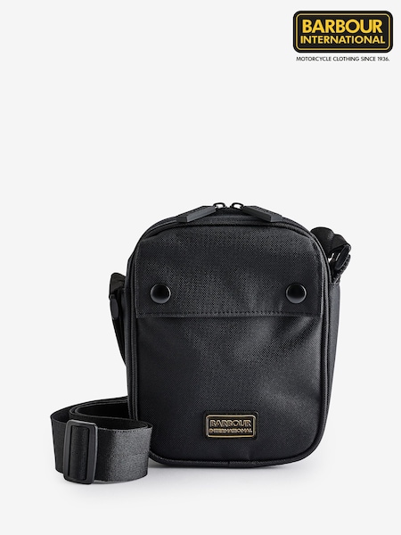 Barbour® International Knockhill Essential Crossbody Black Bag (712721) | ‏201‏₪