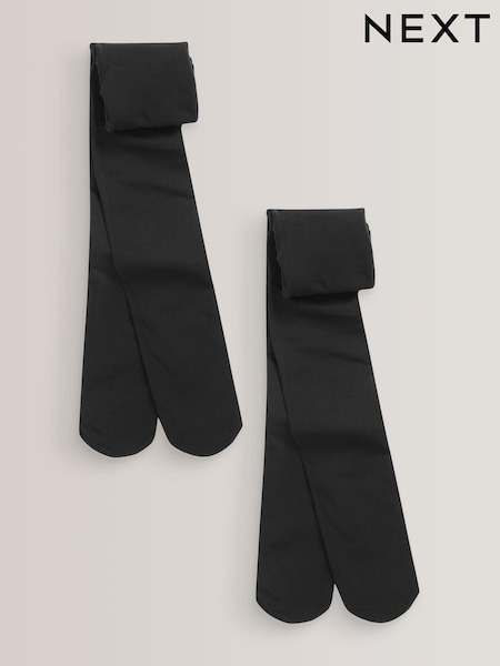 Black Regular Length 2 Pack 40 Denier School Tights (712857) | €9 - €13