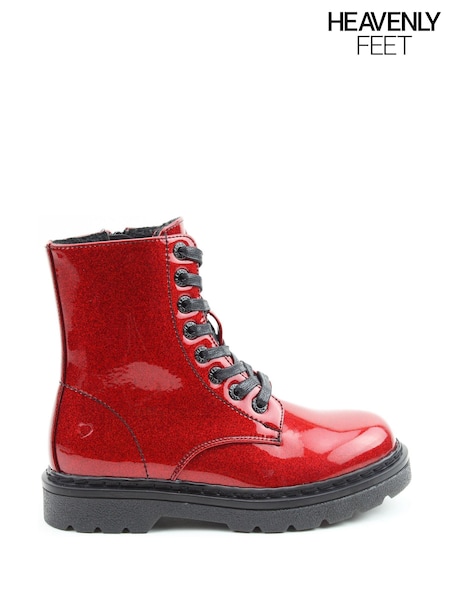 Red - Heavenly Feet Justina2 Glitter Ankle Boots