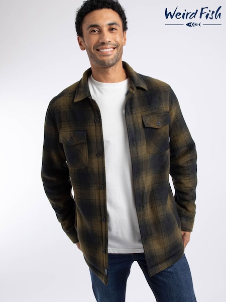 그린 - Regular Weird Fish Tyburn Check Fleece Jacket
