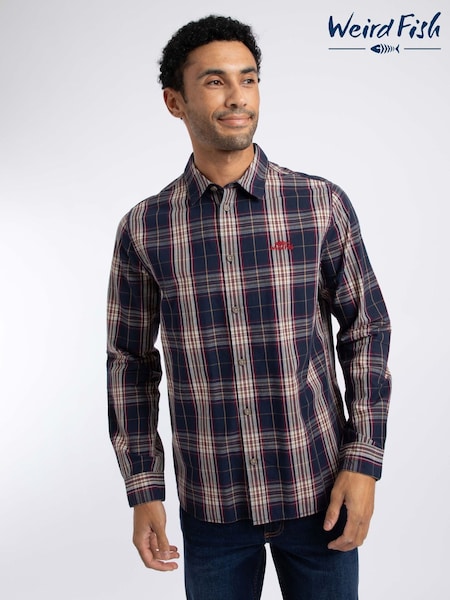 Blue - Regular Weird Fish Lando Long Sleeve Check Shirt