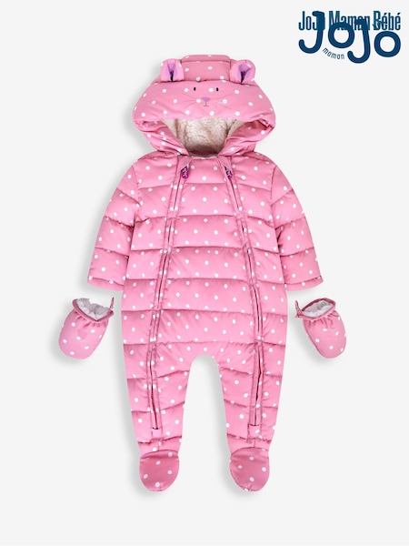JoJo Maman Bébé Girls' Mouse Puffer Pramsuit (713579) | 73 €