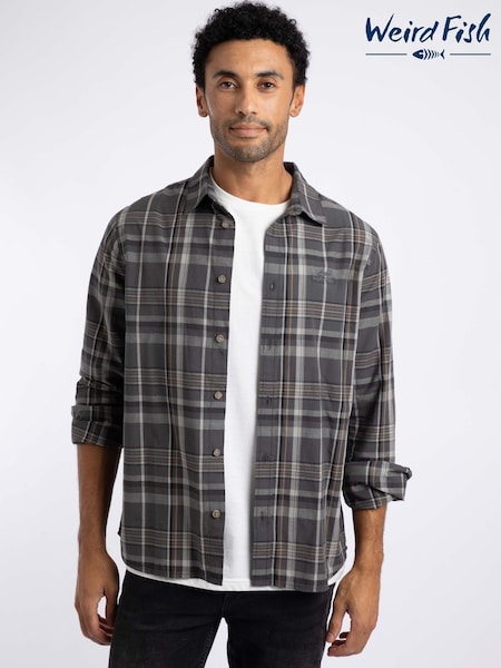 Grey - Regular Weird Fish Lando Long Sleeve Check Shirt