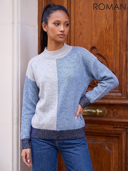 Blue - Roman Petite Sequin Jumper