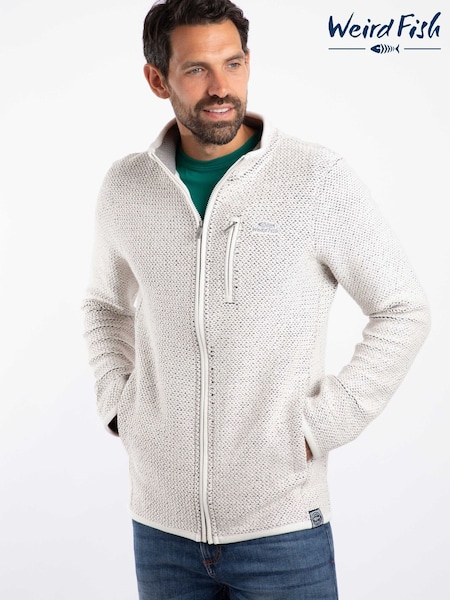 Krémová - Regular Weird Fish Transom Full Zip Macaroni Jacket