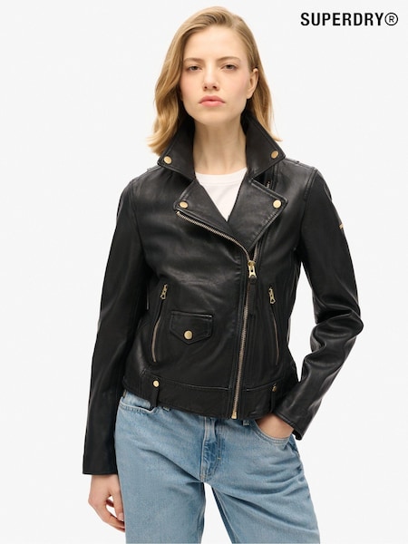 Superdry Classic Leather Biker Jacket (714486) | 1,490 LEI