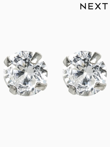 Sterling Silver Cubic Zirconia Large Stud Earrings (714734) | €13