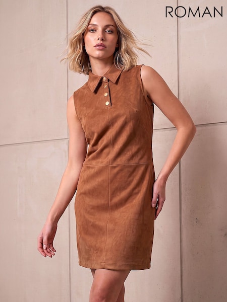 Brun - Roman Suedette Shift kjole