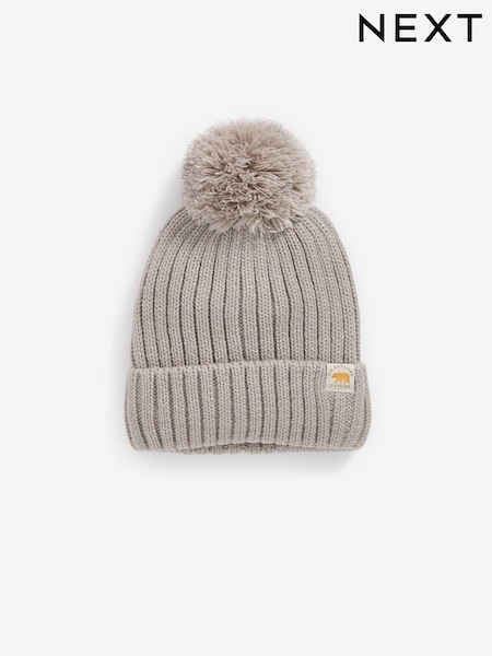 Neutrale Farbe - Knitted Rib Pom Hat (3mths-10yrs) (716799) | 6 € - 7 €