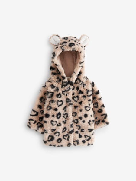 Braun/Schwarz mit Leopardenmuster - Hooded Ears Cosy Button-Up Baby Jacket (0mths-2yrs) (717217) | 19 € - 21 €