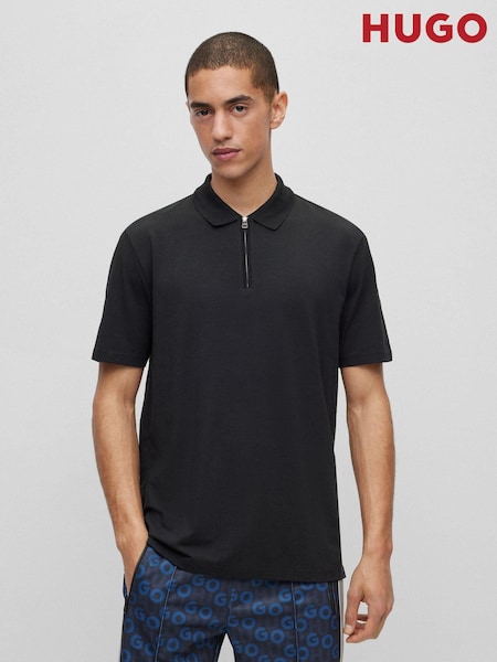 HUGO Black Quarter Zip Polo Shirt (717615) | €65