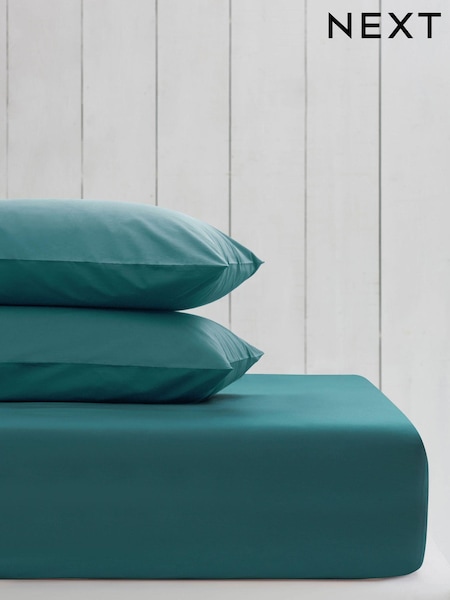 Blue Dark Teal Cotton Rich Fitted Sheet (718415) | 49 QAR - 78 QAR