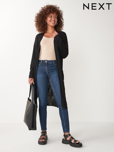 črna - Soft Touch Longline Knitted Cardigan (718644) | € 15