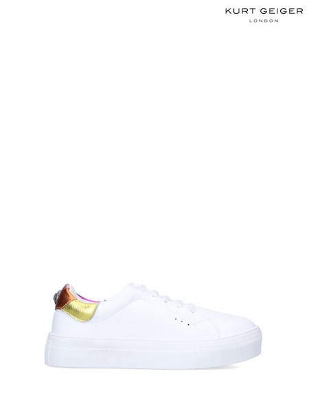 White - Kurt Geiger London Kids White Mini Laney Eagle Trainers