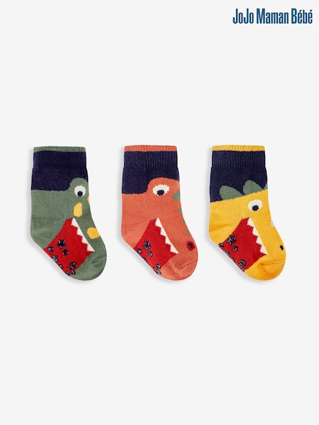 JoJo Maman Bébé 3-Pack Snappy Dinosaur Socks (719477) | 15 €