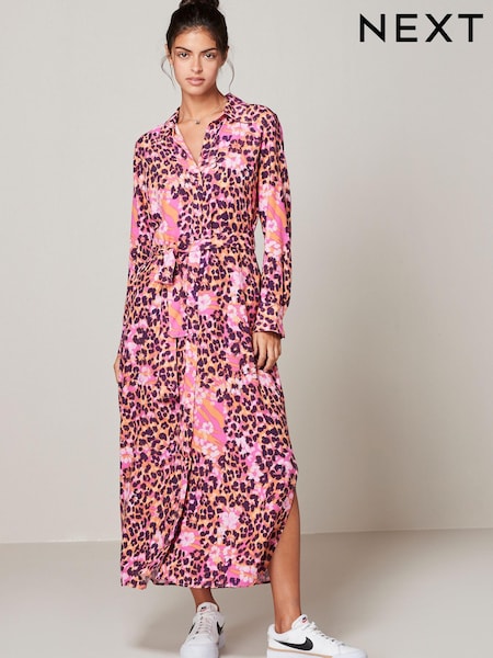 Imprimé animal - Robe chemise nouée à la taille (719579) | € 9