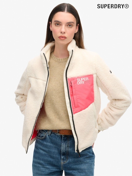 Off White - Superdry Fleece Trekker Jacket (719606) | ‏453‏₪