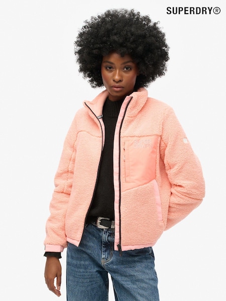 צבע ורוד פנינה אפרסק - Superdry Fleece Trekker Jacket (719675) | ‏453‏₪