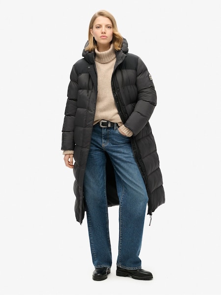 Superdry Black Grid Ripstop Longline Puffer Jacket (719761) | €188