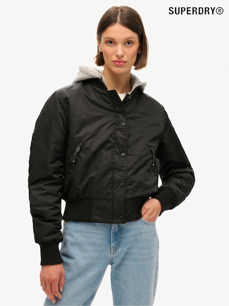 Superdry Black Hooded Bomber Jacket (719808) | €138