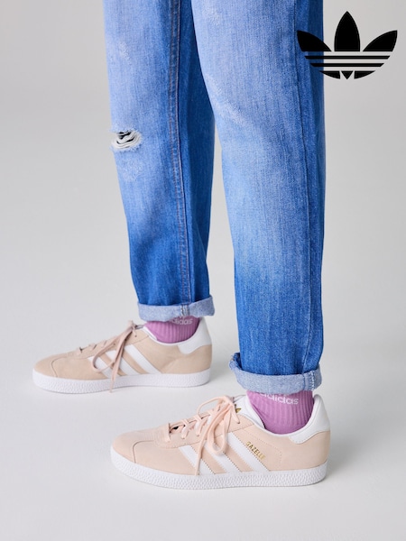 adidas Originals Pink/White Junior Gazelle Trainers (719838) | AED320