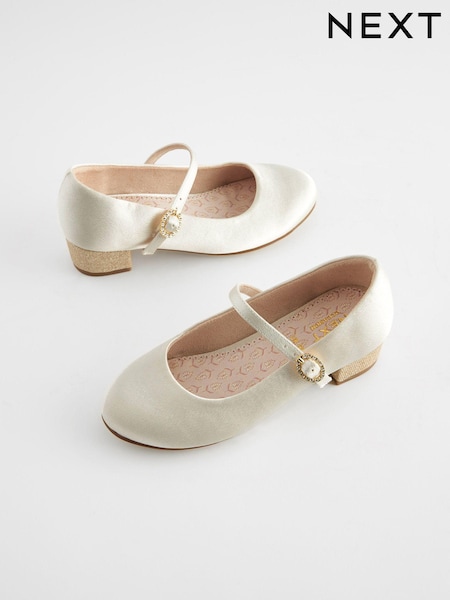 Ivory Standard Fit (F) Mary Jane Flower Girl Heel Shoes (71V450) | 119 QAR - 153 QAR