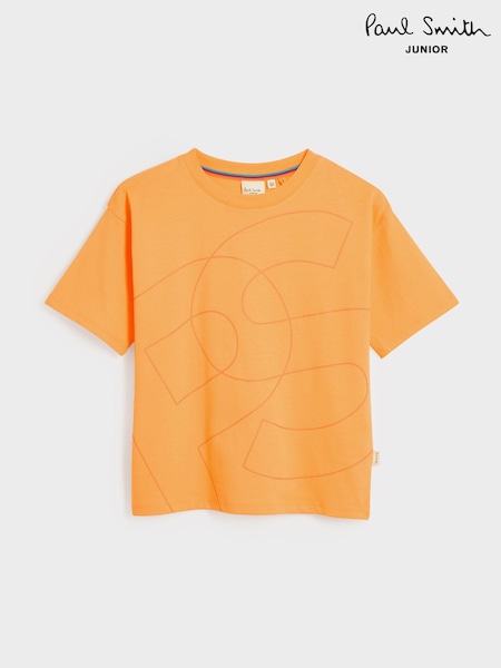 Portocaliu - Tricou pentru băieți Paul Smith Junior Larg Ps Mânecă scurtă Imprimeuri (720051) | 143 LEI