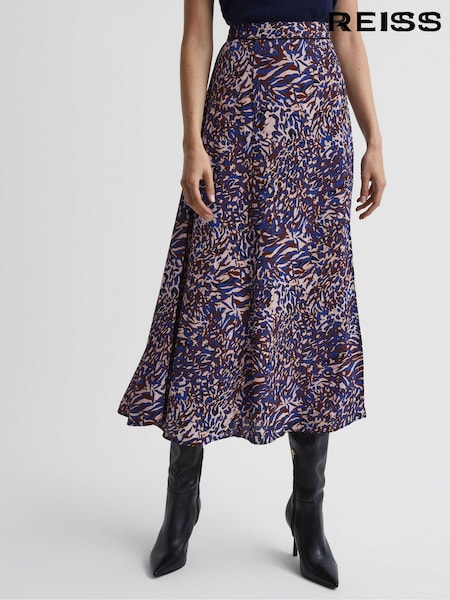 Reiss Katia Printed Midi Skirt (720068) | ‏1,006‏₪