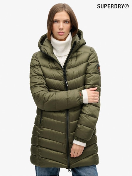 Pölyinen Olive Vihreä - Superdry Hupullinen Fuji Mid Toppatakit (720364) | €173