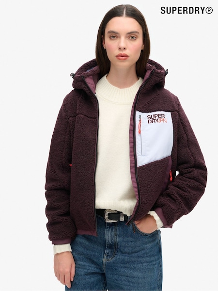 Superdry Hooded Cream Fleece Trekker Jacket (720501) | 360 LEI