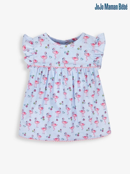 JoJo Maman Bébé Blue Flamingo Print Blouse (720810) | €24