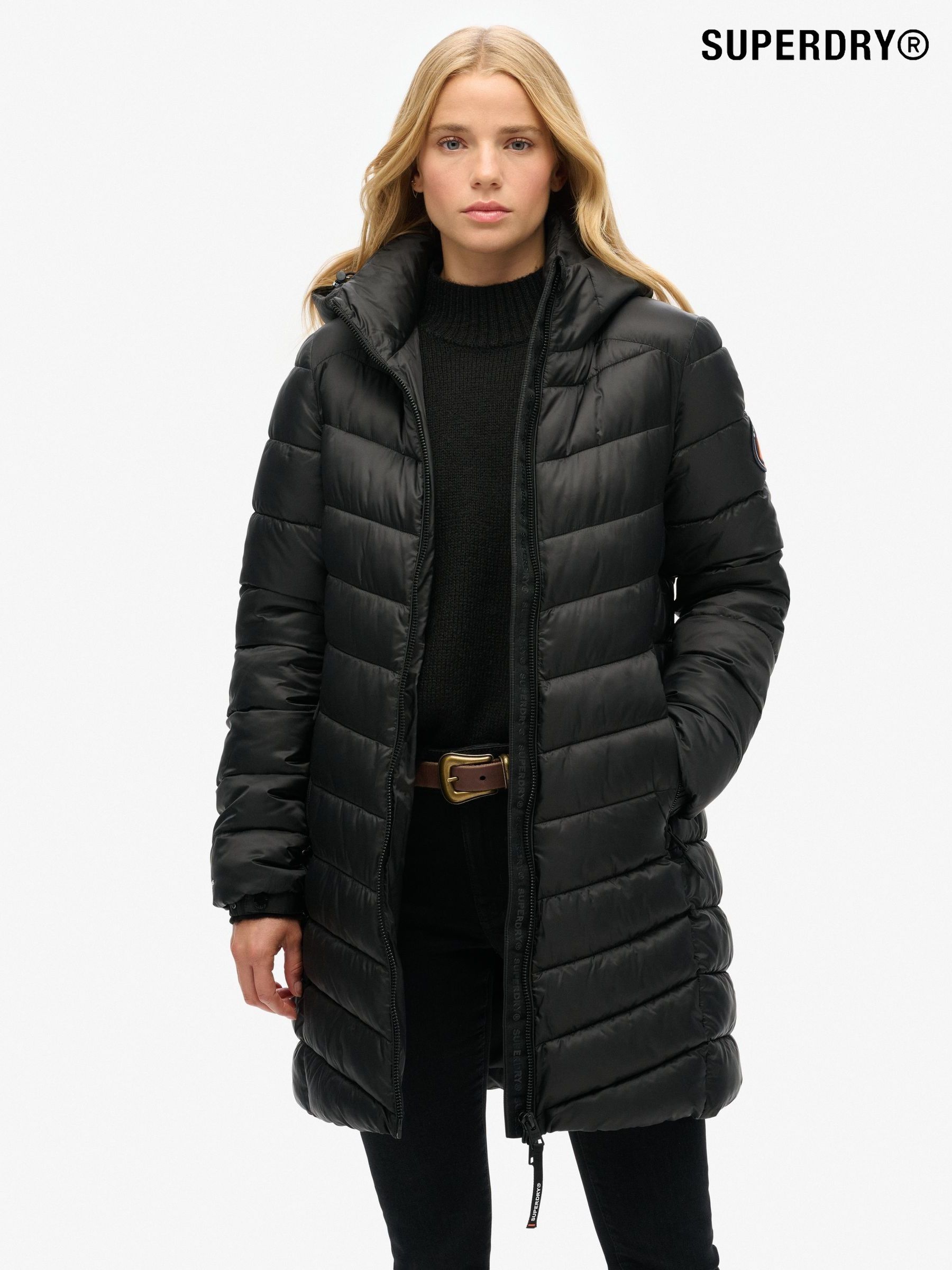 Women s Black Midi Long Sleeve Coatsandjackets Next Oman