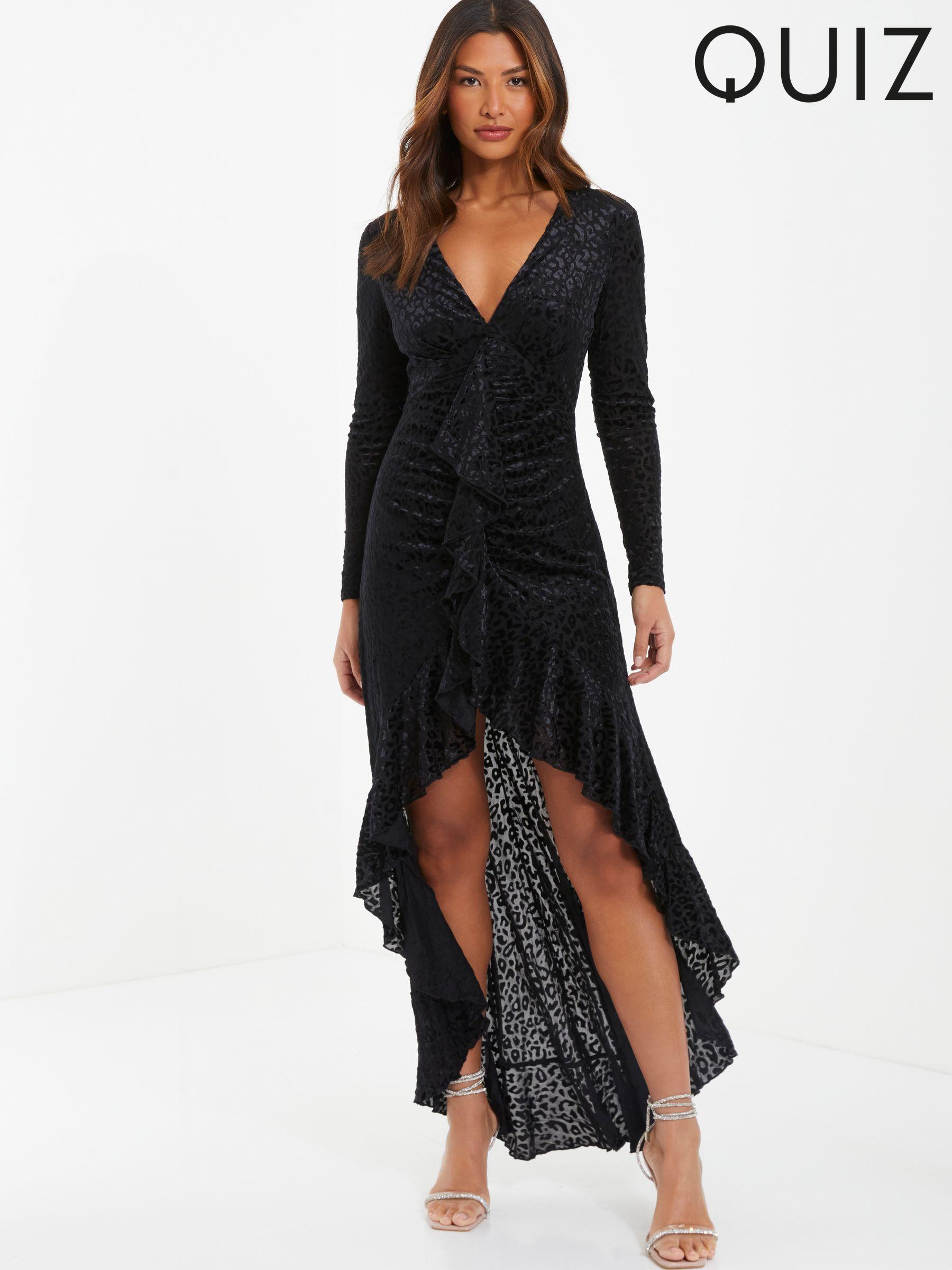 Quiz black velvet bardot dress new arrivals