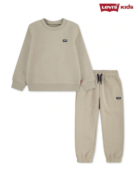 Natural - Levi's® Core Batwing Crew Neck Top And Joggers Set 2 Piece