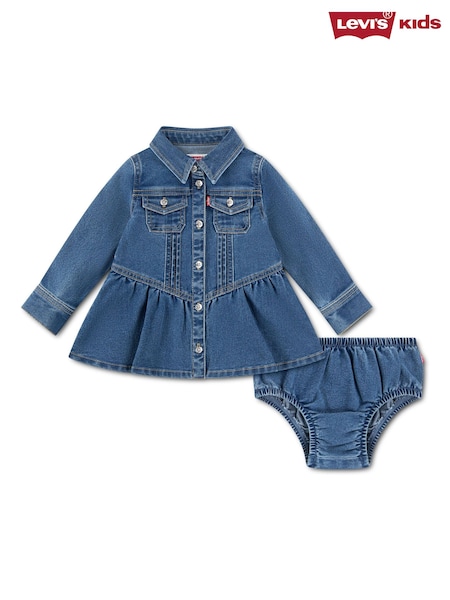 Blauw - Levi's® Jurk met lange mouwen en verlaagde taille