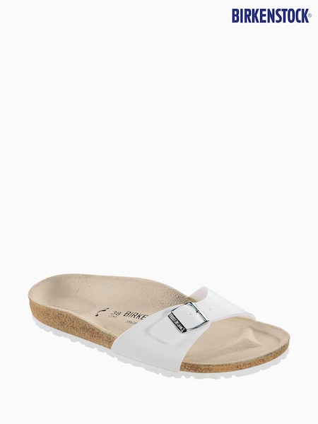 Birkenstock White Madrid Birko Flor Sandals (723614) | €99