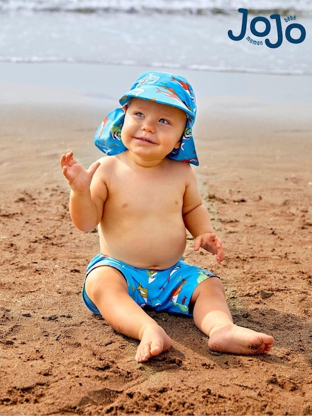 JoJo Maman Bébé Blue Shark UPF 50 Sun Protection Hat (725123) | €23
