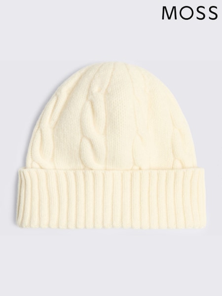 Crema - Regular Moss Cable Wool Beanie