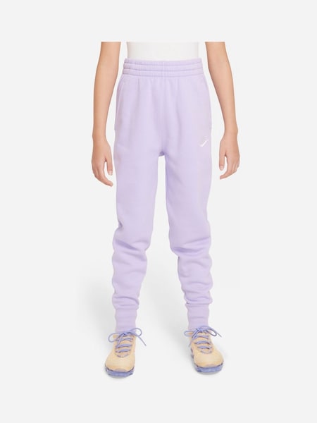 Violet - Pantaloni de sport cambrată din fleece cu talie înaltă Nike Club (725205) | 158 LEI