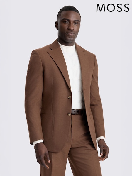 Kesten braon - Regular Moss Relaxed Fit Flannel Suit Jacket