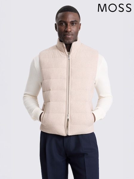 Cream - Regular Moss Flannel Gilet
